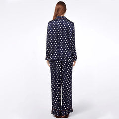 ClassicDot Long Sleeves Mulberry Silk Silk Pajama Set For Women - DIANASILK