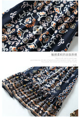 Printed Silk Short Sleeve Dress with Ruffle Hem - DIANASILK