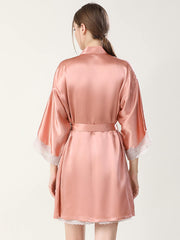 Fancy Silk Lace Chemise Nightgown And Robe Set - DIANASILK