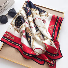 35''X35'' Luxury Floral Printed Silk Square Scarf - DIANASILK