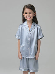 22 Momme Kids Short Silk Pajama Set For Boys And Girls - DIANASILK