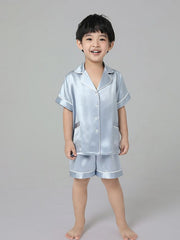 22 Momme Kids Short Silk Pajama Set For Boys And Girls - DIANASILK