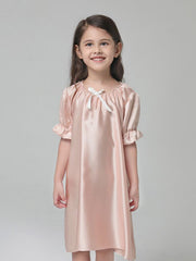 Baby Girls Princess Short Sleeve Silk Nightgown - DIANASILK