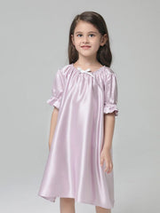 Baby Girls Princess Short Sleeve Silk Nightgown - DIANASILK
