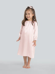 Round Neck Long Sleeve Silk Nightgown For Girls - DIANASILK