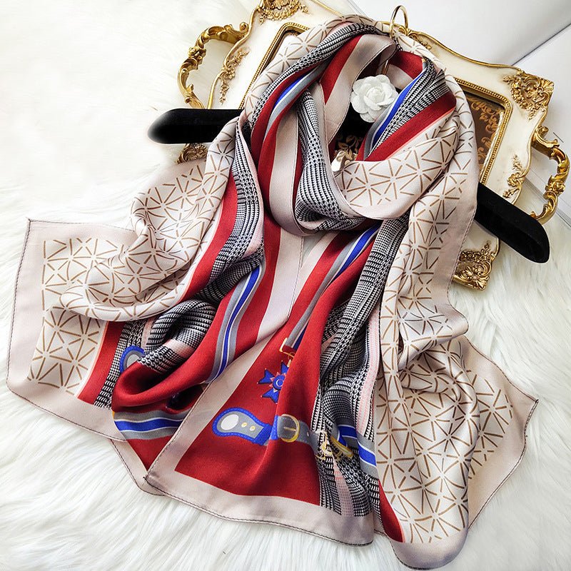 Ladies Elegant Floral Silk Scarf 100% Mulberry Long Printed Silk Scarf - DIANASILK