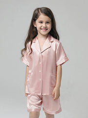 22 Momme Kids Short Silk Pajama Set For Boys And Girls - DIANASILK