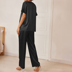 V-Neck Long Silk Cami Pajamas Set Silk Sleepwear For Women - DIANASILK