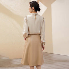 22 Momme Elegance Lladies Long Sleeves Silk Blouse For Women - DIANASILK