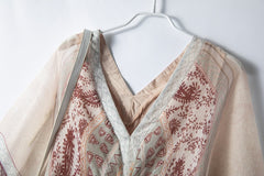 Flowing V-Neck Beach Vacation Bohemian Printed Vintage Silk Dress