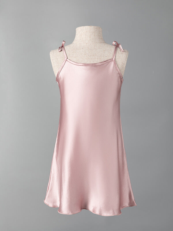 22 Momme Lace Up Girls Silk Slip Nightgown - DIANASILK