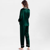 100% Mulberry Silk Luxury Full Length Long  Silk Pajama Set for Women - DIANASILK