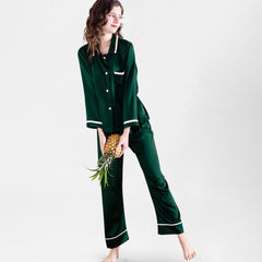 100% Mulberry Silk Pajamas Luxury Long Silk Pajama Set for Women - DIANASILK