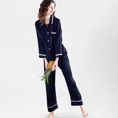 100% Mulberry Silk Pajamas Luxury Long Silk Pajama Set for Women - DIANASILK