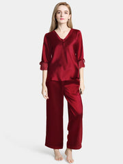 Pure Mulberry Silk Pajamas Luxury lace Silk Pajamas Set for Women - DIANASILK