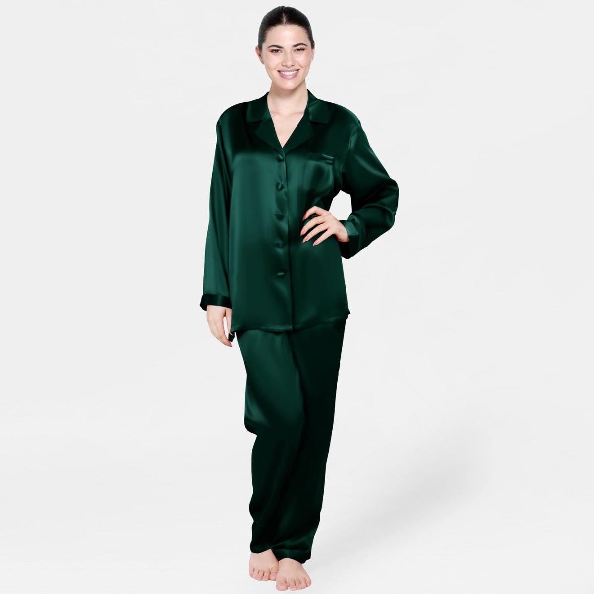 Classic 100% Mulberry Luxury Nightwear Silk Pajamas Set for Women - DIANASILK