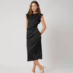 Ladies 100% Mulberry Silk Sleeveless Dress - DIANASILK