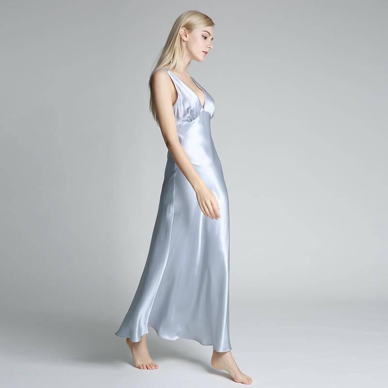 Long Silk Nightgown Women Satin Chemise Nightie Maxi Slip Dress