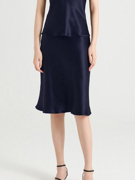 Elegant 100% Mulberry 22Momme Knee Length Straight Silk Skirt - DIANASILK