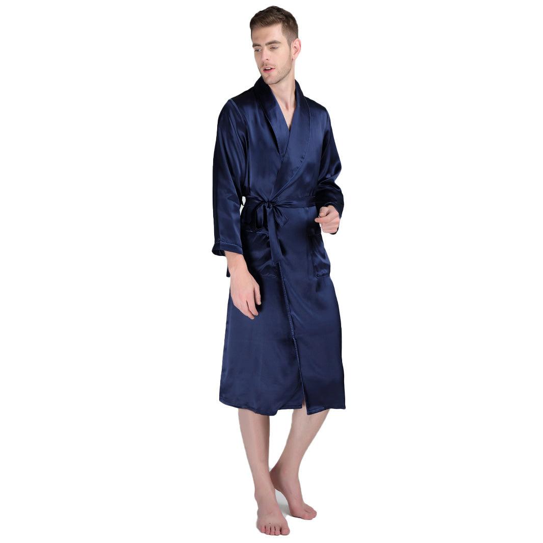 Long Silk Robe Luxury Silk Sleepwear For Men - DIANASILK