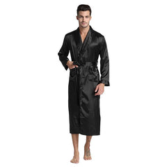 Long Silk Robe Luxury Silk Sleepwear For Men - DIANASILK