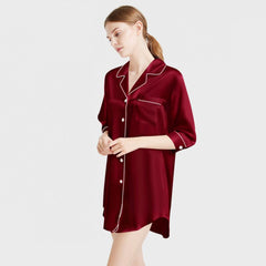 Luxury Women's Silk Sleep Shirt 100% Mulberry Silk Nightgown - DIANASILK