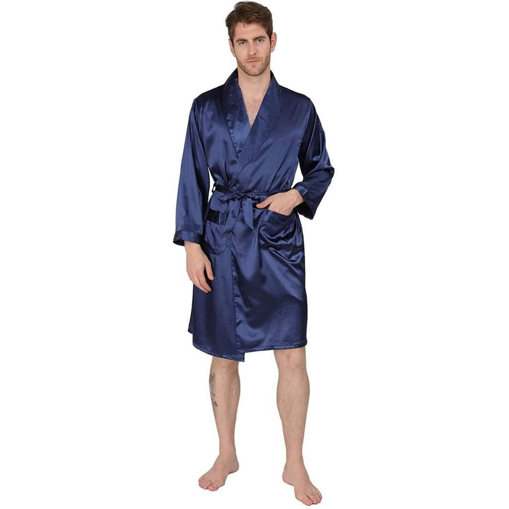 Men's Silk Kimono Robe Long Sleeve Silk Robe for Men - DIANASILK