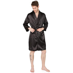 Men's Silk Kimono Robe Long Sleeve Silk Robe for Men - DIANASILK