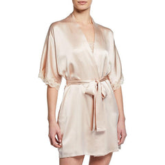 Mid Length Silk Robe Sleeves Soft Nightwear  for Women (multi-colors) - DIANASILK