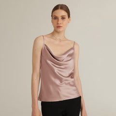 Cowl Neck Silk Camisole Silk Tank Top Sleeveless Silk Vest