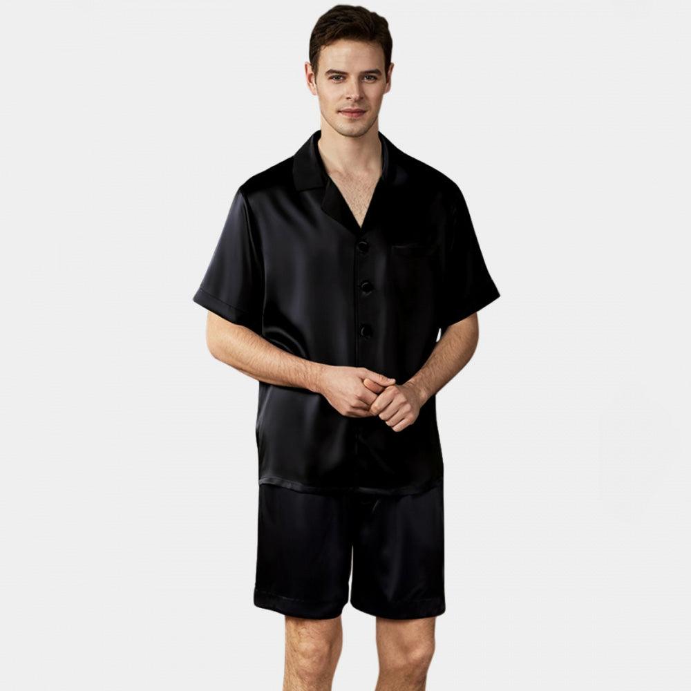 Short Silk Pajama Set for Men 100% Silk Short Sleeve Men Silk Pajamas - DIANASILK