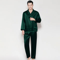 Classic 100% Mulberry Luxury Silk Nightwear Silk Pajama Set for Men - DIANASILK
