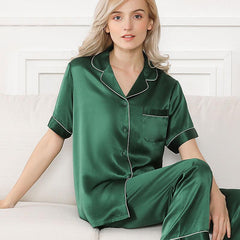 Classic Women's Silk Short Sleeve Pajamas Set - DIANASILK