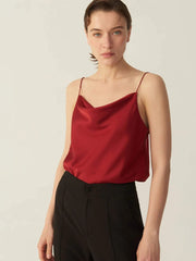V Neck Silk Camisole Sleeveless Silk Top Silk Shirt - DIANASILK