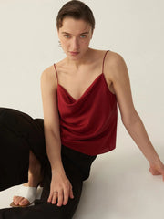 V Neck Silk Camisole Sleeveless Silk Top Silk Shirt - DIANASILK