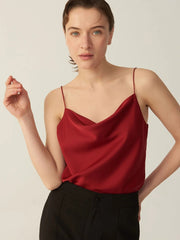 V Neck Silk Camisole Sleeveless Silk Top Silk Shirt - DIANASILK