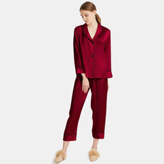 Women Long Sleeve Two-piece Sleepwear Pure Silk Pajama Set - DIANASILK