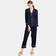 Women Long Sleeve Two-piece Sleepwear Pure Silk Pajama Set - DIANASILK