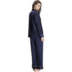 Women Silk Pajamas Set Long Sleeve Two-piece Pure Silk PJ Set - DIANASILK