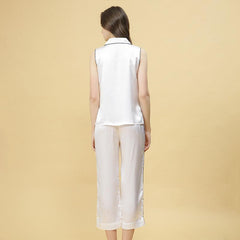 Women Silk Pajamas Set Sleeveless Luxury Silk SLeepwear - DIANASILK
