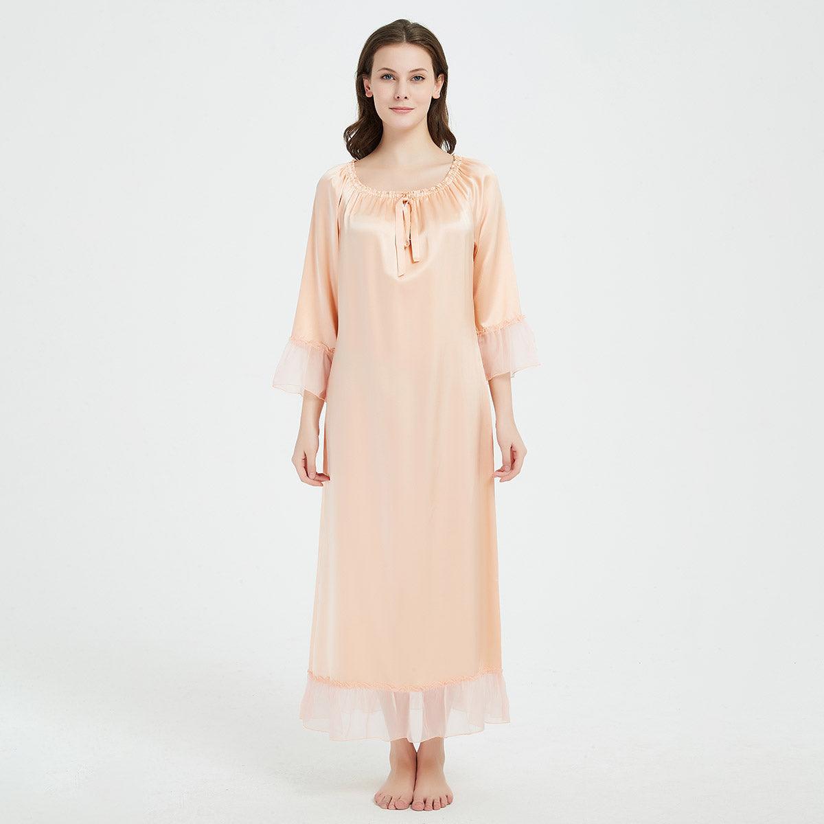 Women's Long 100% Silk Nightgown Silk Nightdress - DIANASILK