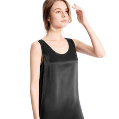 Women's 100% Silk Simple Chemise Nightgown Wide Adjust Straps - DIANASILK