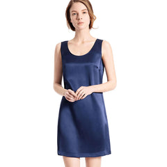 Women's 100% Silk Simple Chemise Nightgown Wide Adjust Straps - DIANASILK