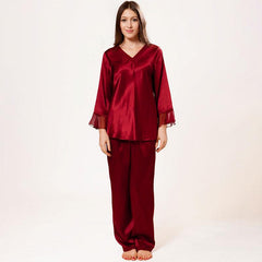 Women's 100% Silk Pajama Set Luxury Half-sleeved Silk Pajamas - DIANASILK