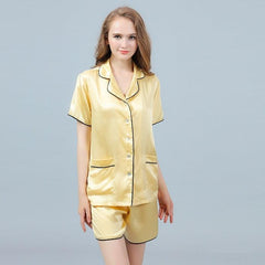 Women's 100% Silk Short Pajamas Set Luxury Silk Sleepwear - DIANASILK