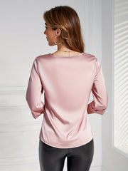 Châchage de cou élégant 3/4 Blouse à manches pour le printemps et l'été