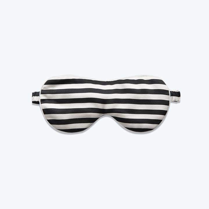 100% Women Silk Sleep Stripe Pattern Mask With Elastic Strap For Travel/Sleeping/Shift Work