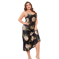 Silk de nuit plus taille 100% Mulberry Silk Flower Imprimé Slembear