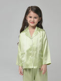 Conjunto de pijamas de seda para niños Conjunto de pijamas de seda para niños y niñas