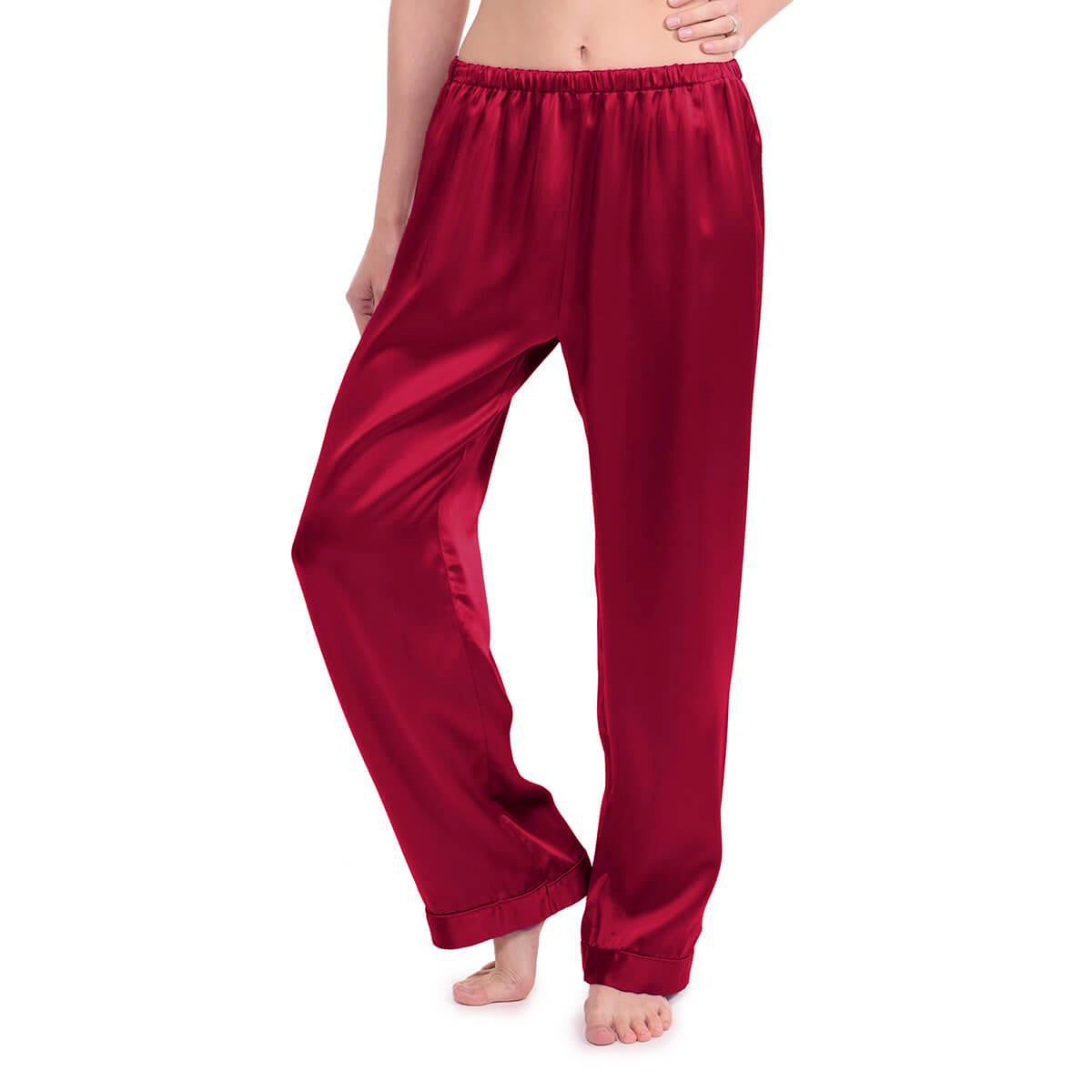 Lange Pyjamahose aus 100 % Seide für Damen